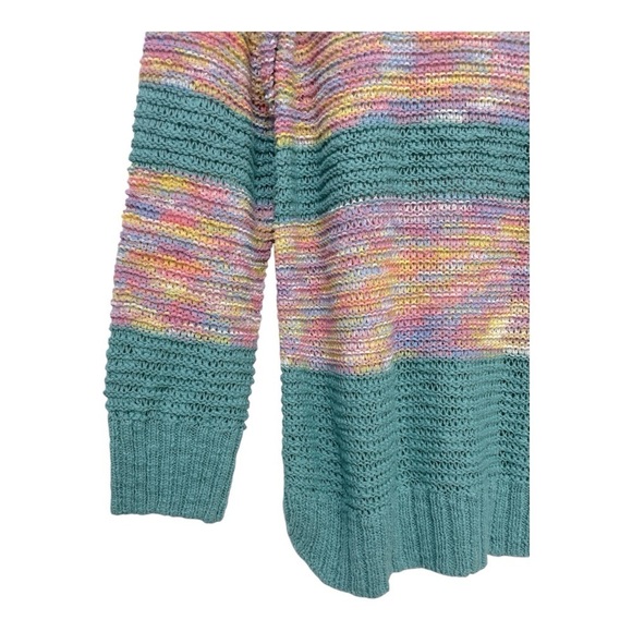 Soft Surroundings Womens
Serafina Sweater M Teal Stripe Open Knit - Picture 4 of 9